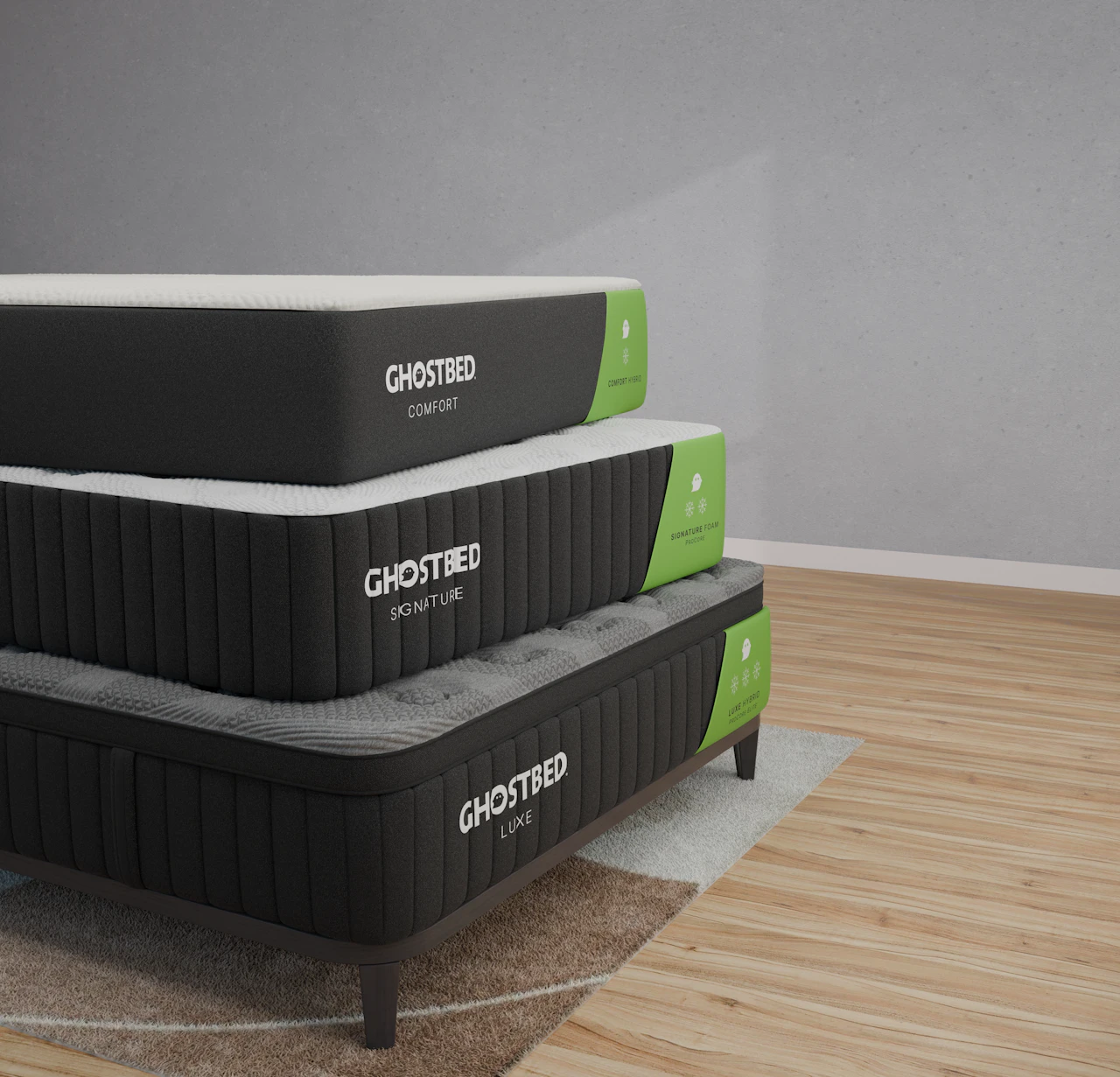 GhostBed New Line Stacked